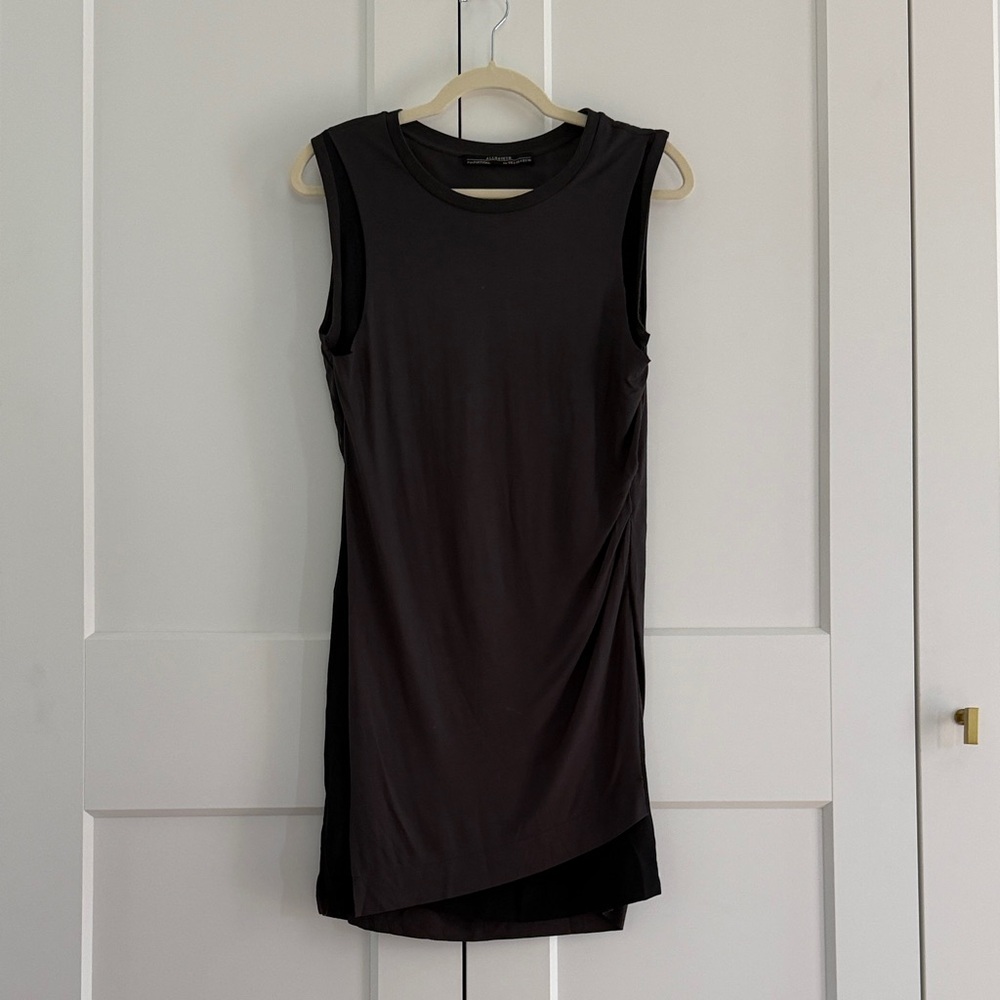 All Saints Dark Gray Sleeveless Mini Dress